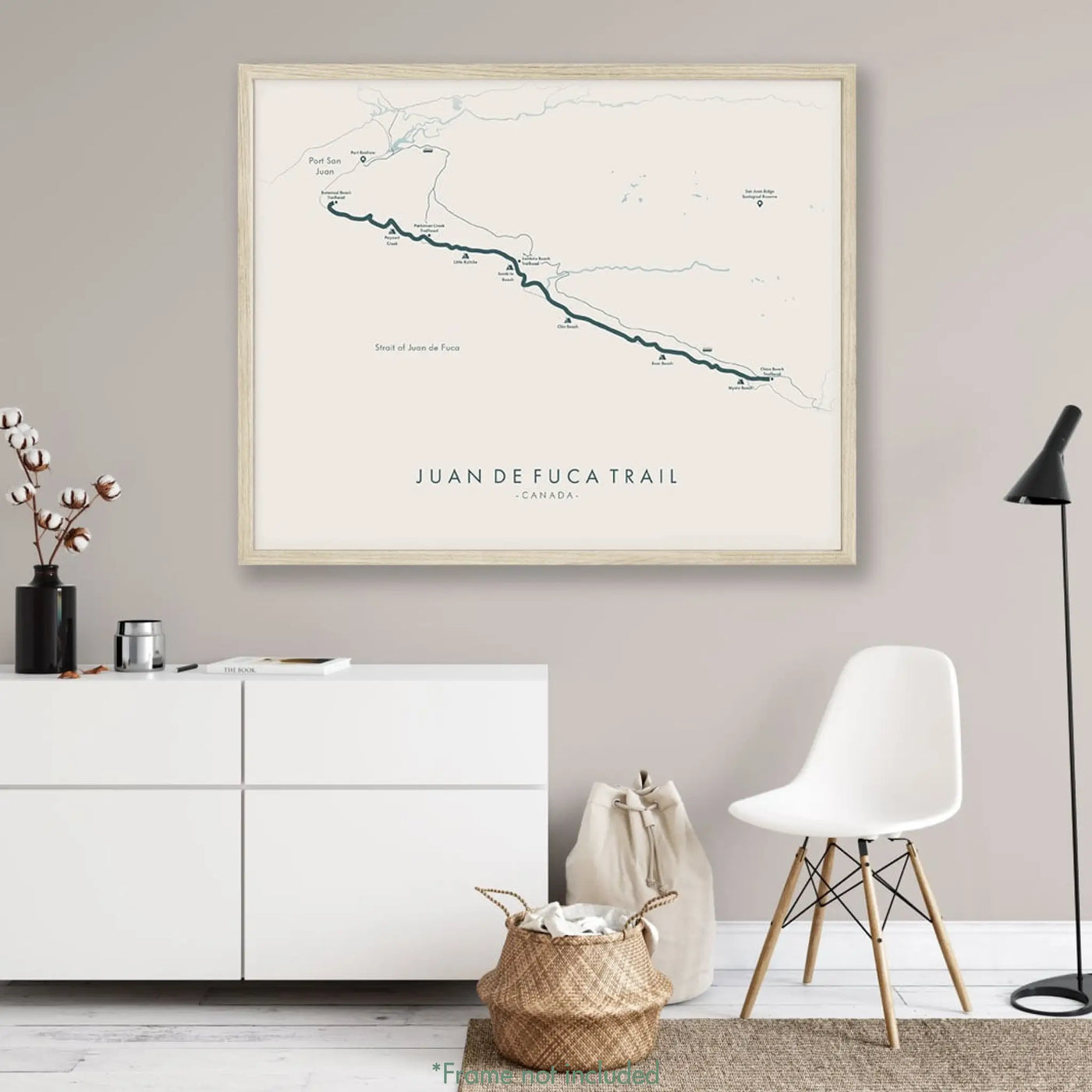 Trail Poster of Juan de Fuca Trail - Beige Mockup