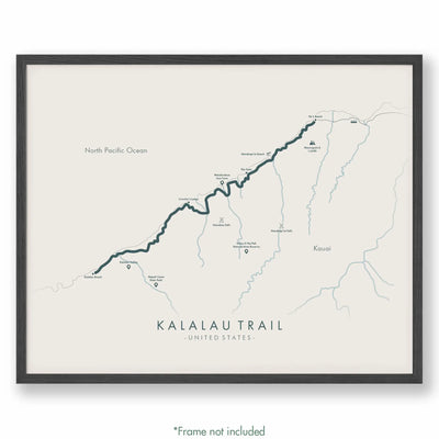 Trail Poster of Kalalau Trail - Beige