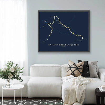 Trail Poster of Kashmir Great Lakes Trek - Blue Mockup