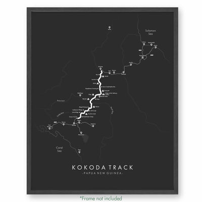 Trail Poster of Kokoda Track - Grey