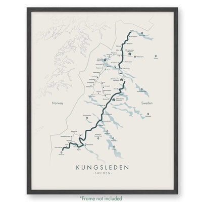Trail Poster of Kungsleden - Beige