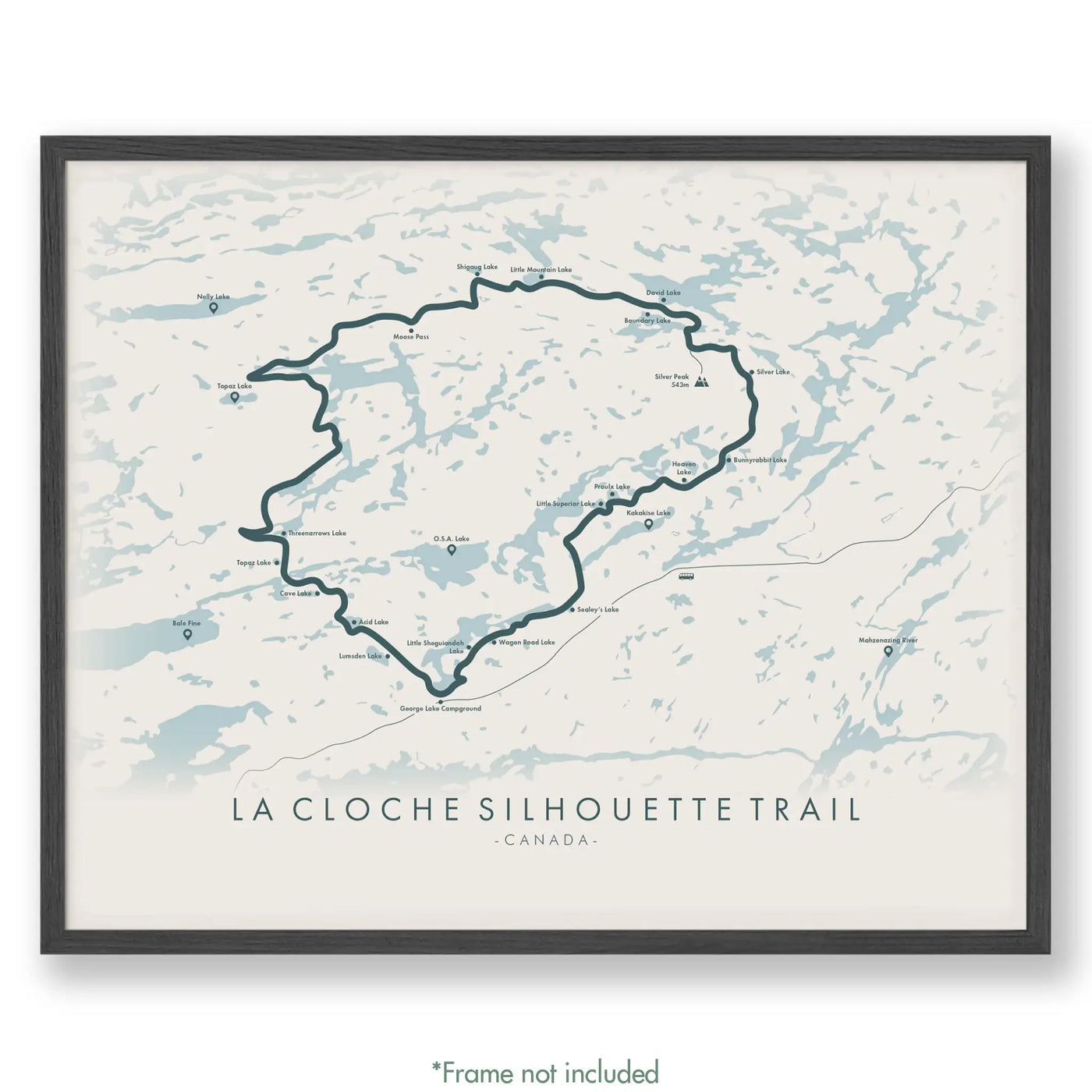 Trail Poster of La Cloche Silhouette Trail - Beige