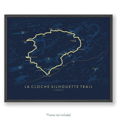 Trail Poster of La Cloche Silhouette Trail - Blue