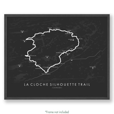 Trail Poster of La Cloche Silhouette Trail - Grey