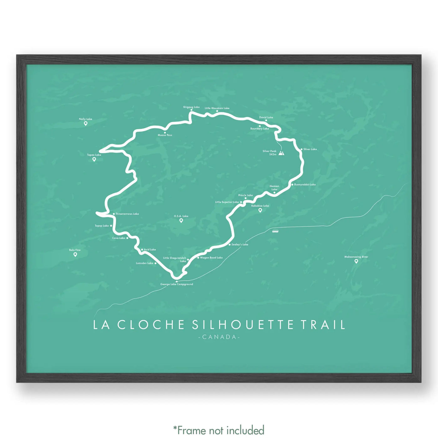 Trail Poster of La Cloche Silhouette Trail - Teal