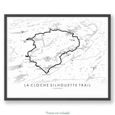 Trail Poster of La Cloche Silhouette Trail - White