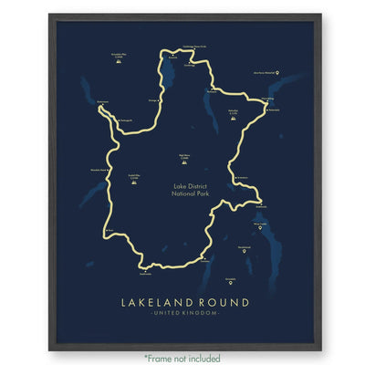 Trail Poster of Lakeland Round - Blue