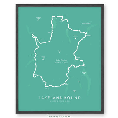 Trail Poster of Lakeland Round - Teal