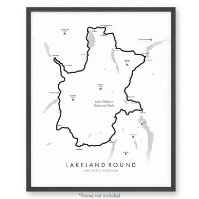 Trail Poster of Lakeland Round - White