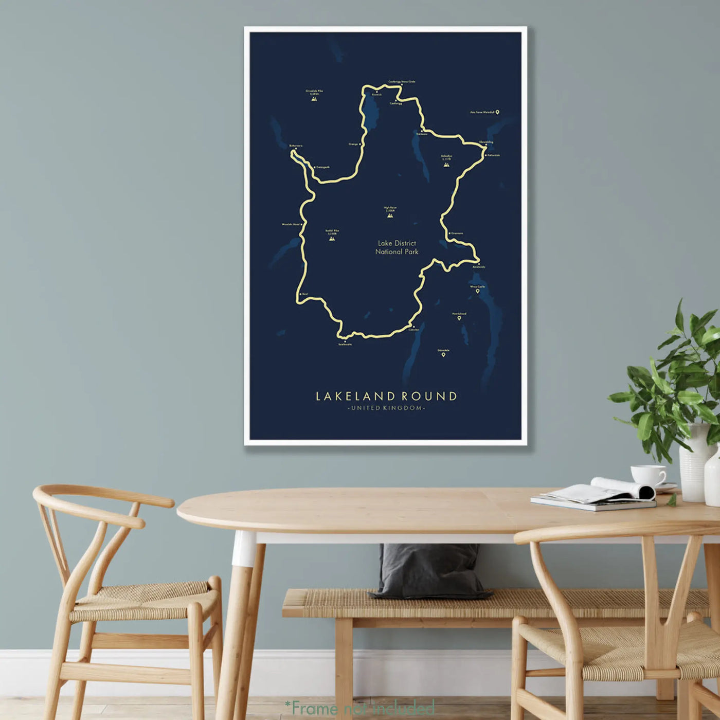 Trail Poster of Lakeland Round - Blue Mockup