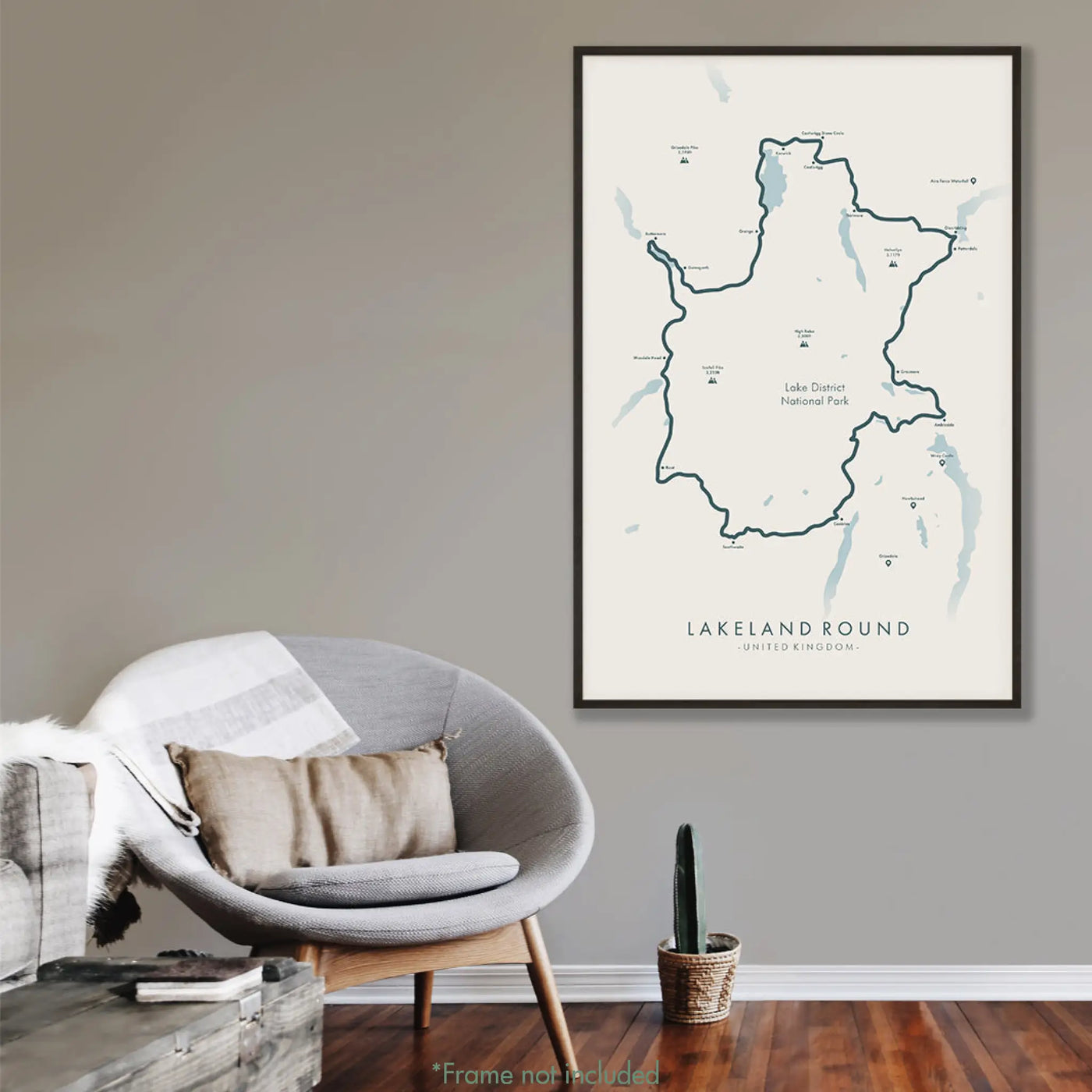 Trail Poster of Lakeland Round - Beige Mockup