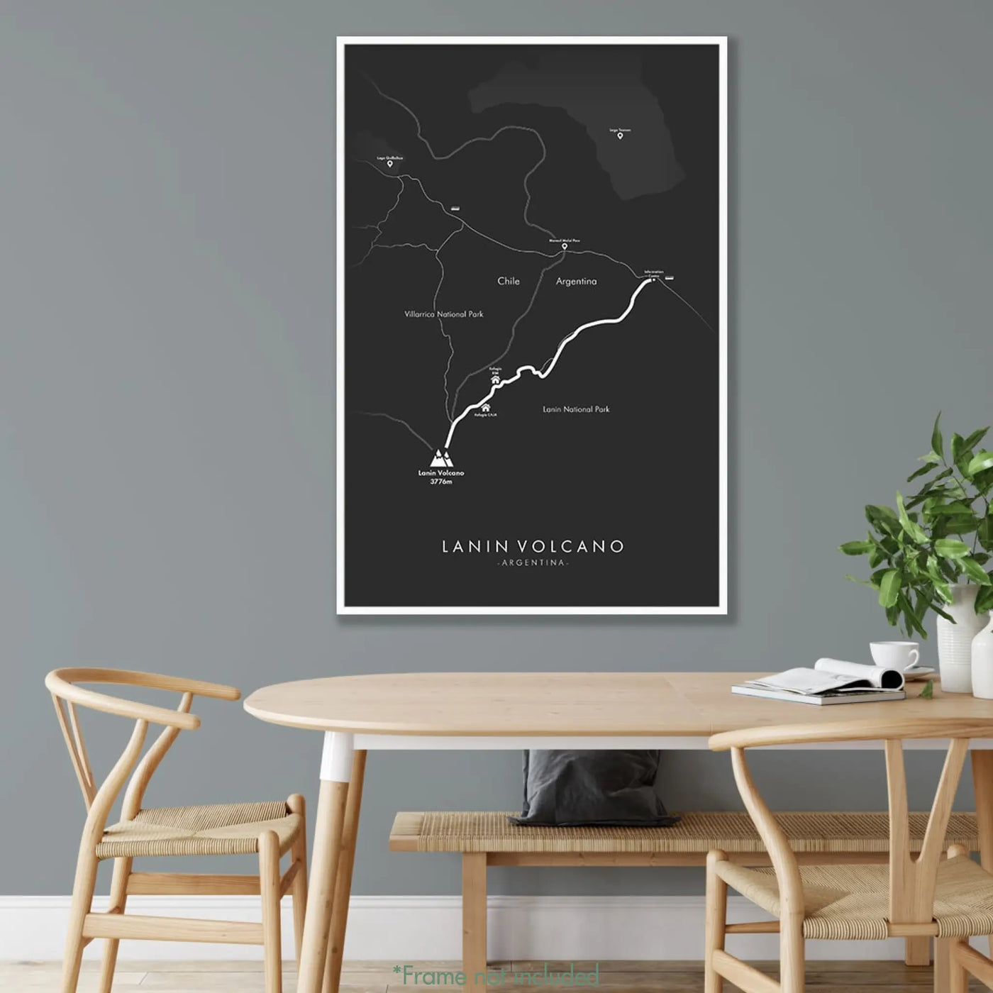Trail Poster of Lanin Volcano Hike - Grey Mockup
