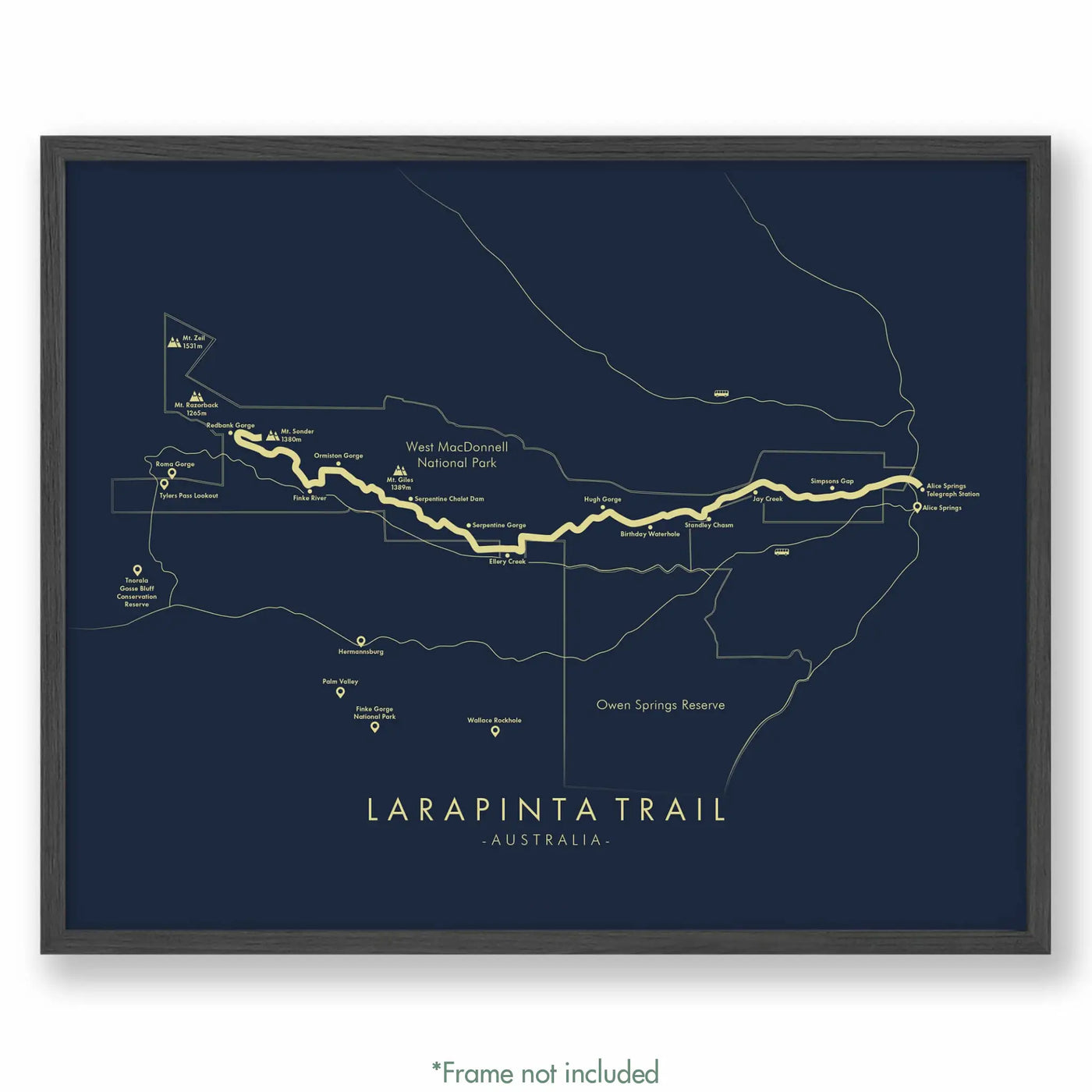 Trail Poster of Larapinta Trail - Blue