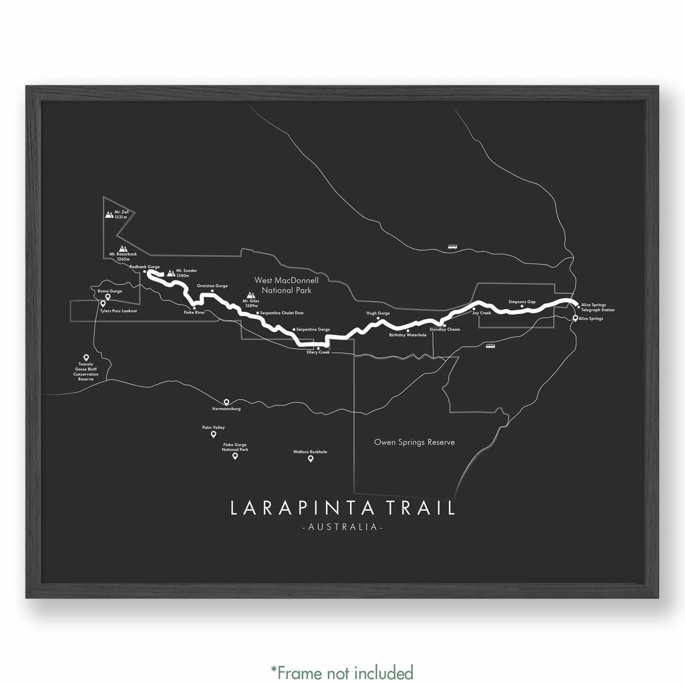Trail Poster of Larapinta Trail - Grey