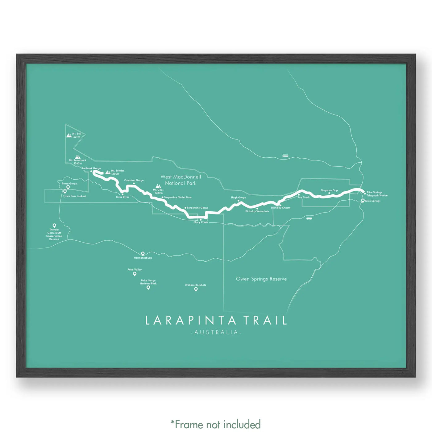 Trail Poster of Larapinta Trail - Teal