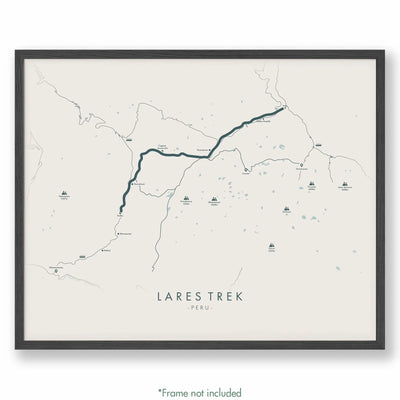 Trail Poster of Lares Trek - Beige