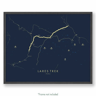 Trail Poster of Lares Trek - Blue
