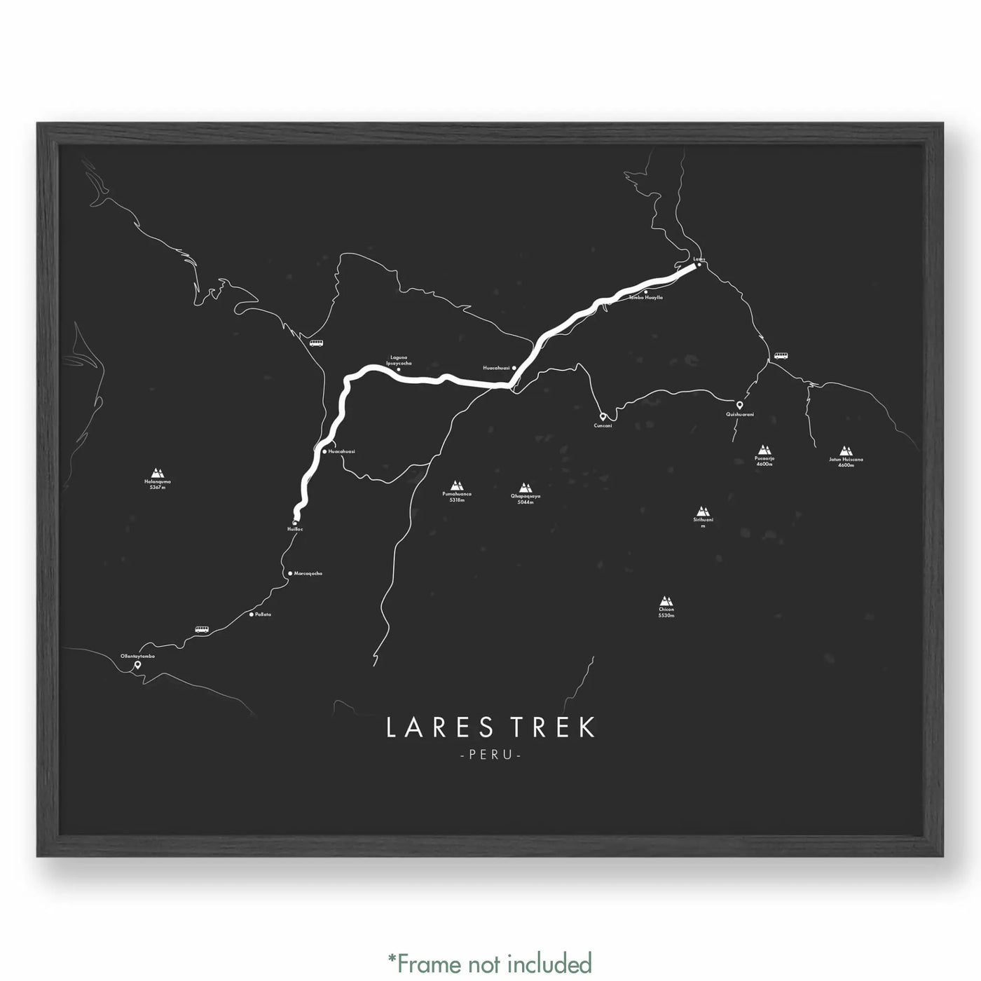 Trail Poster of Lares Trek - Grey