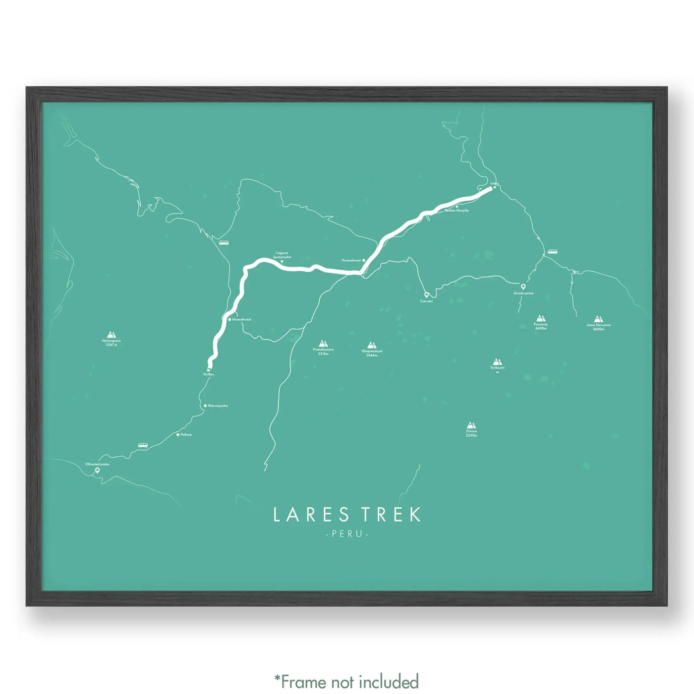 Trail Poster of Lares Trek - Teal