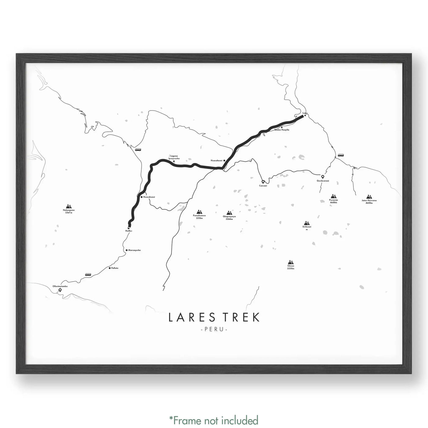 Trail Poster of Lares Trek - White
