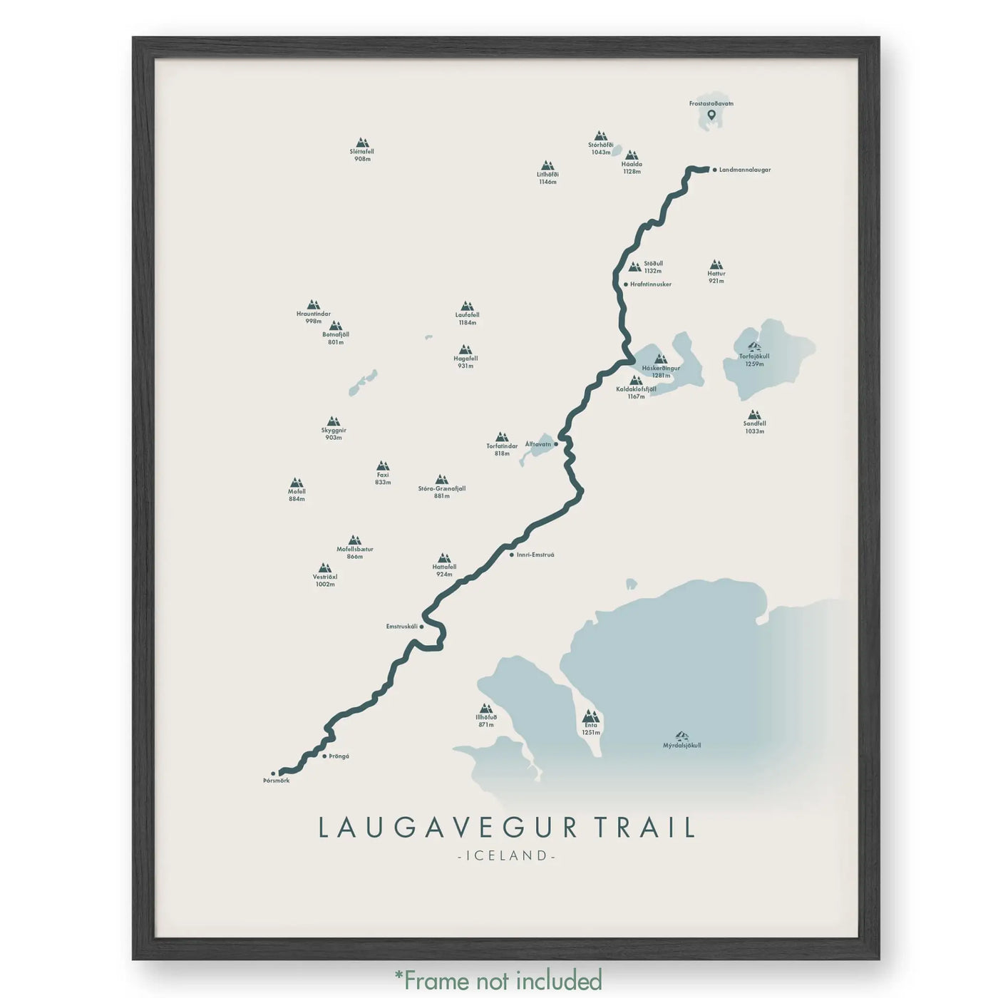Trail Poster of Laugavegur Trail - Beige