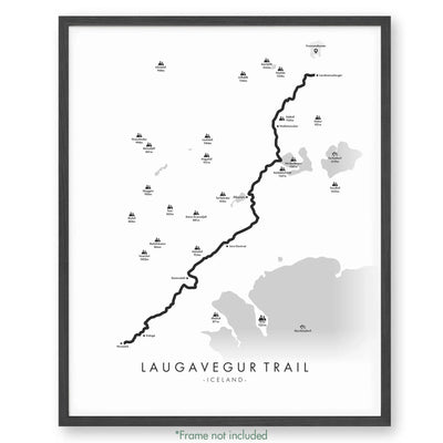 Trail Poster of Laugavegur Trail - White