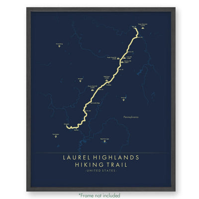 Trail Poster of Laurel Highlands Hiking Trail - Blue