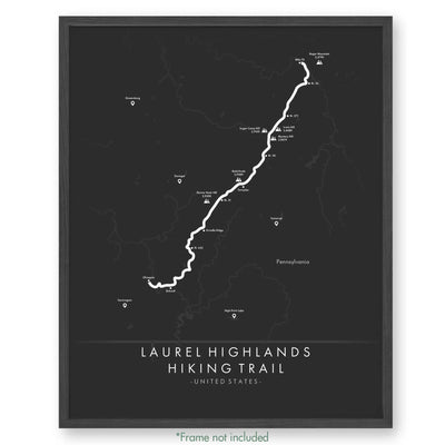 Trail Poster of Laurel Highlands Hiking Trail - Grey