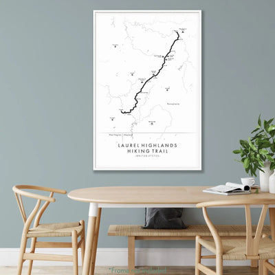 Trail Poster of Laurel Highlands Hiking Trail - White Mockup