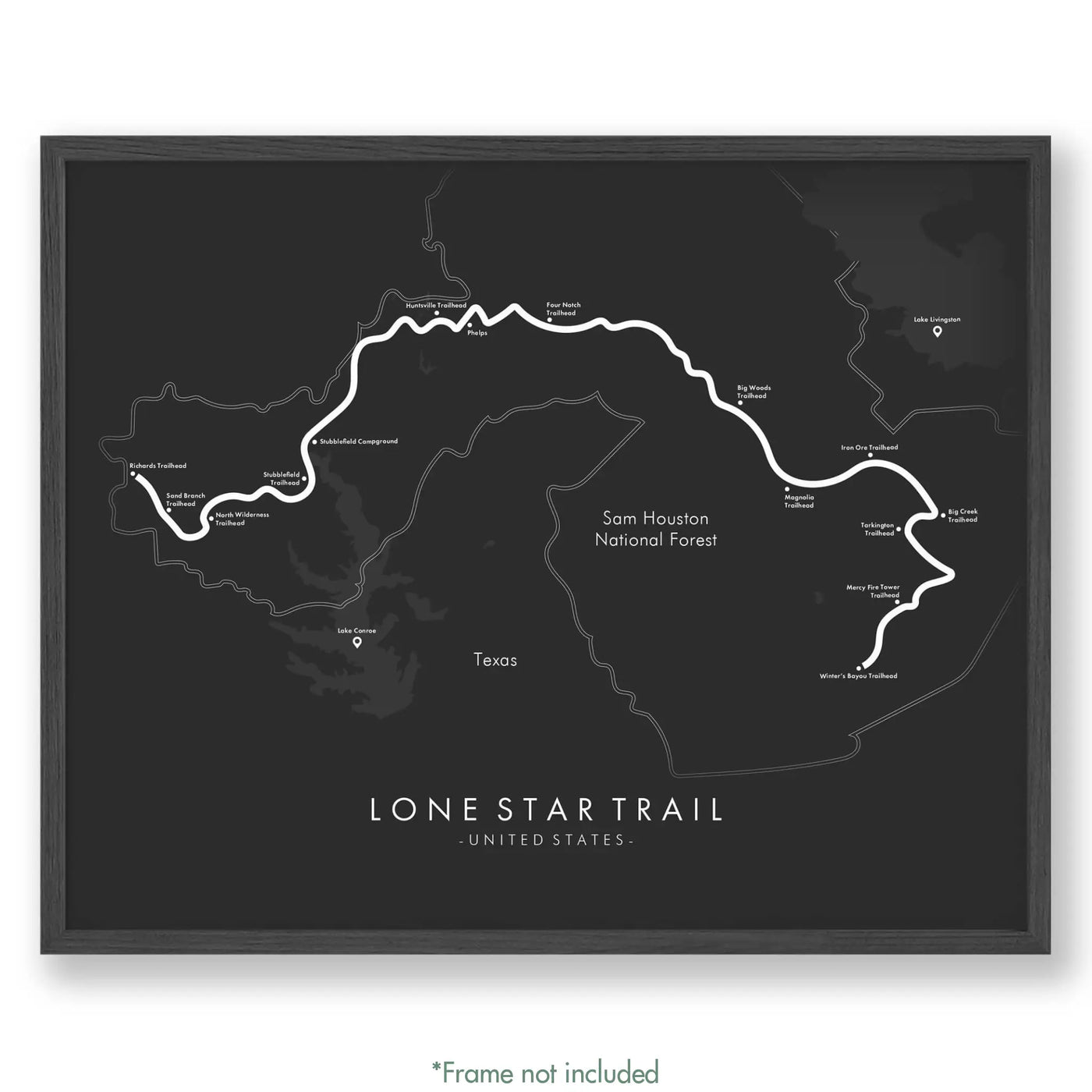 Trail Poster of Lone Star Trail - Grey