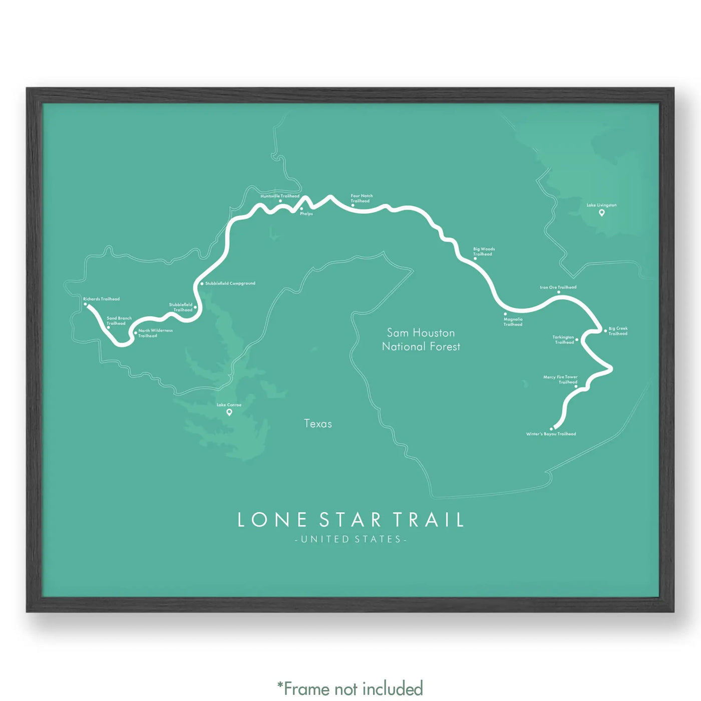 Trail Poster of Lone Star Trail - Teal