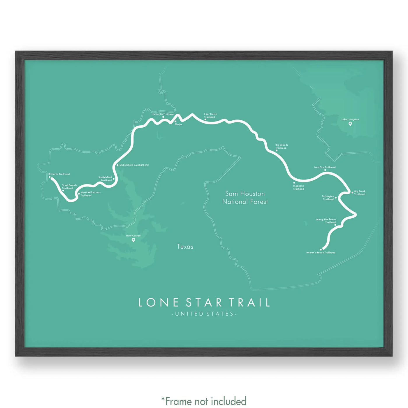 Trail Poster of Lone Star Trail - Teal