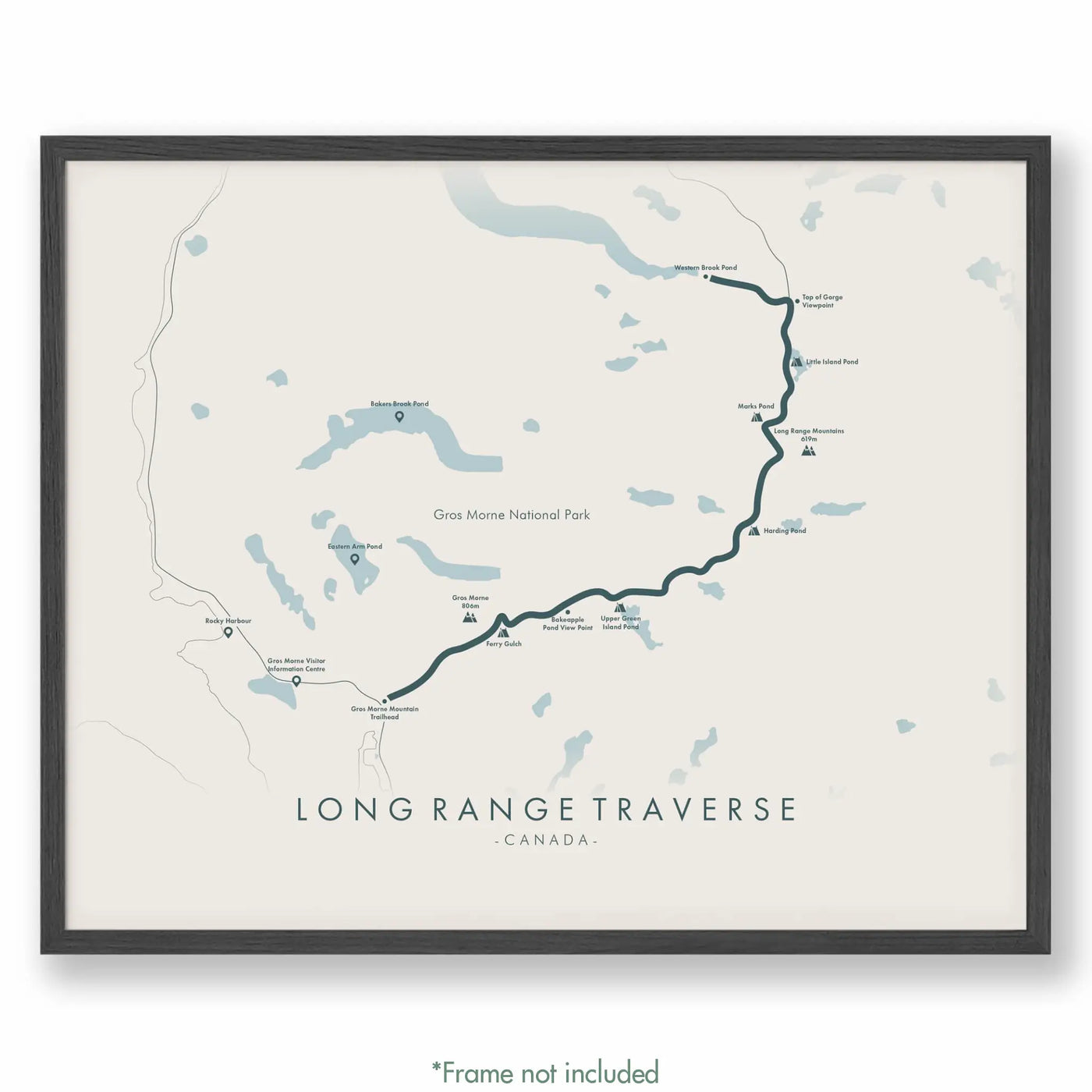 Trail Poster of Long Range Traverse - Beige