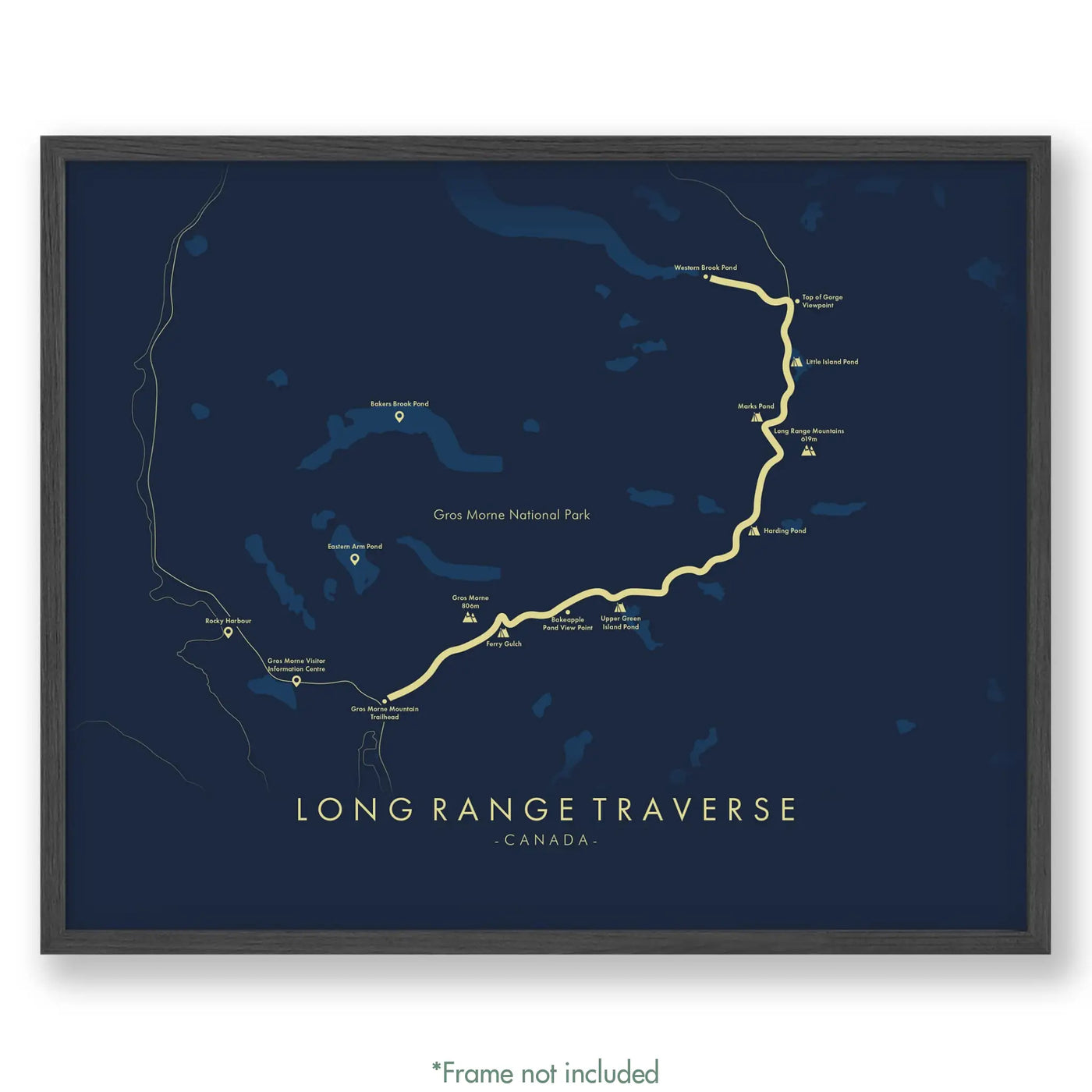 Trail Poster of Long Range Traverse - Blue