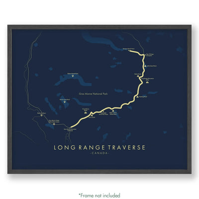 Trail Poster of Long Range Traverse - Blue