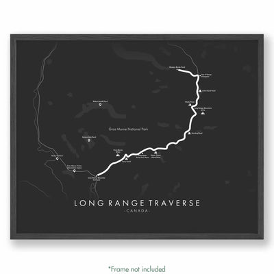 Trail Poster of Long Range Traverse - Grey