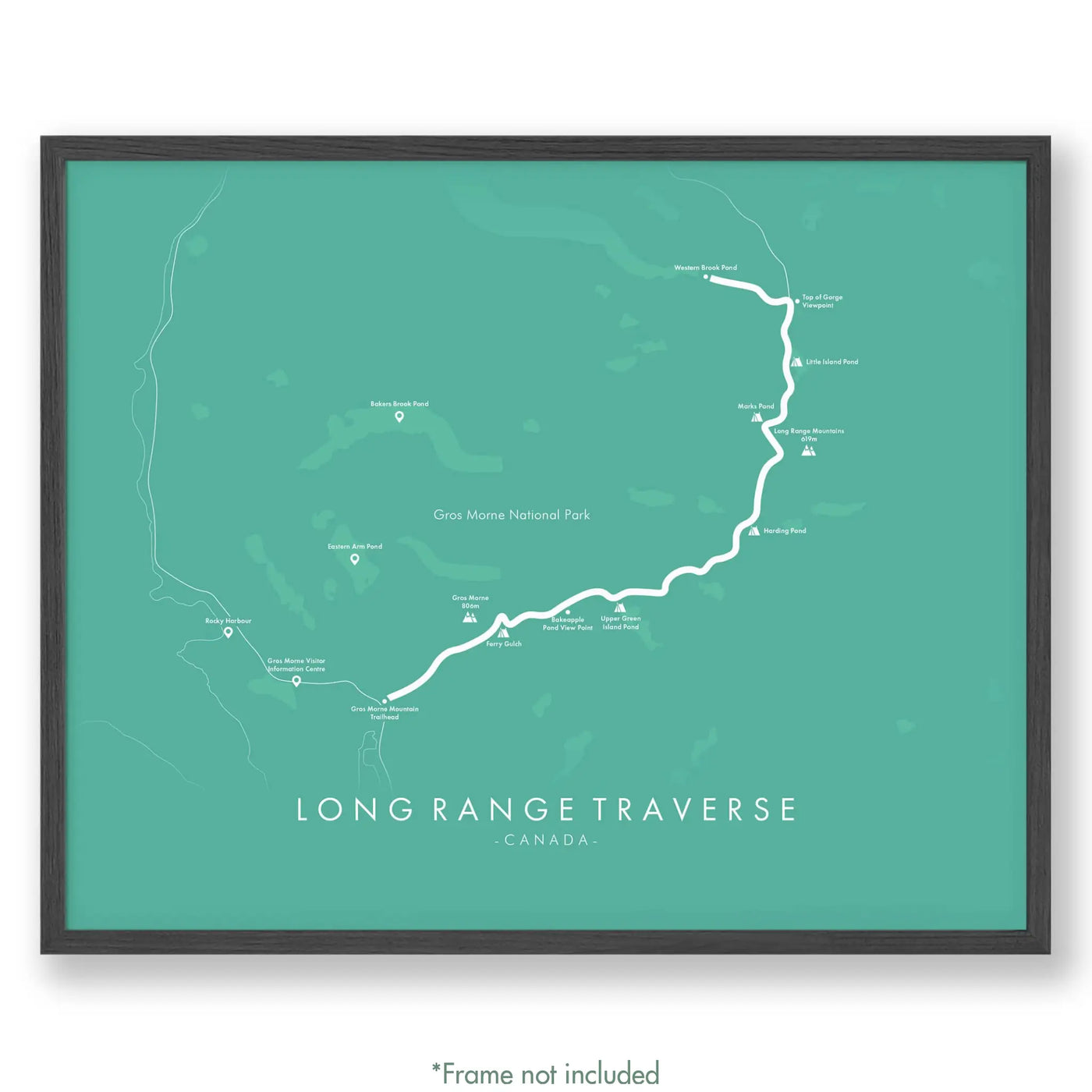 Trail Poster of Long Range Traverse - Teal