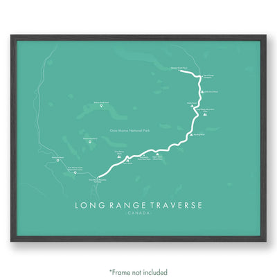 Trail Poster of Long Range Traverse - Teal