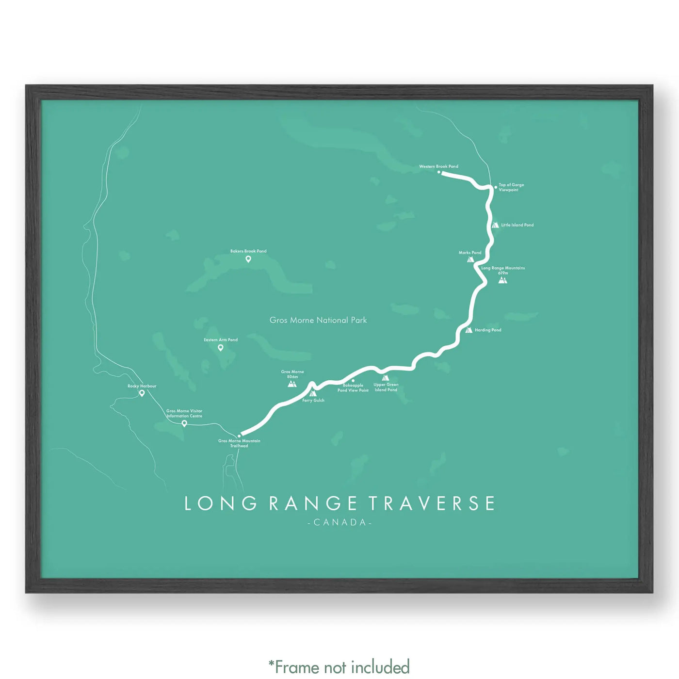 Trail Poster of Long Range Traverse - Teal