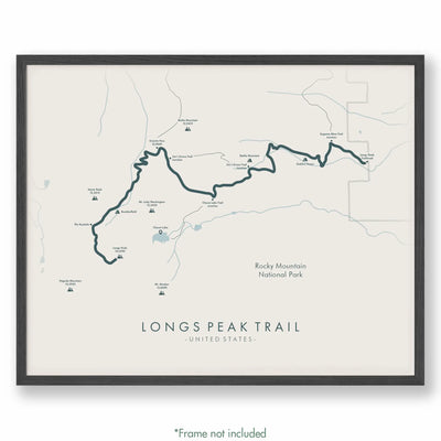 Trail Poster of Longs Peak Trail - Beige