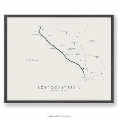 Trail Poster of Lost Coast Trail - Beige