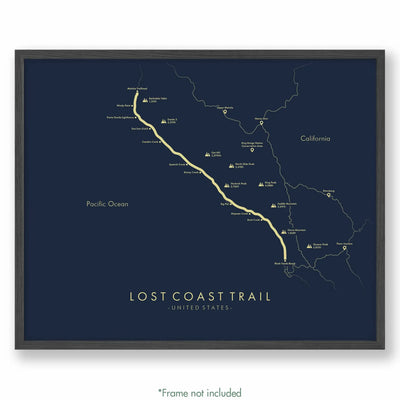 Trail Poster of Lost Coast Trail - Blue
