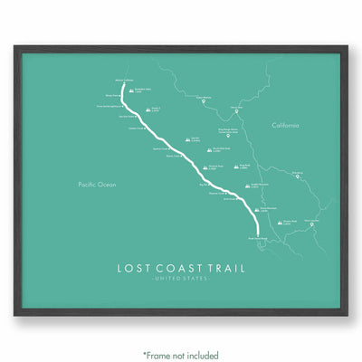 Trail Poster of Lost Coast Trail - Teal