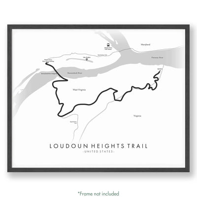 Trail Poster of Loudoun Heights Trail - White