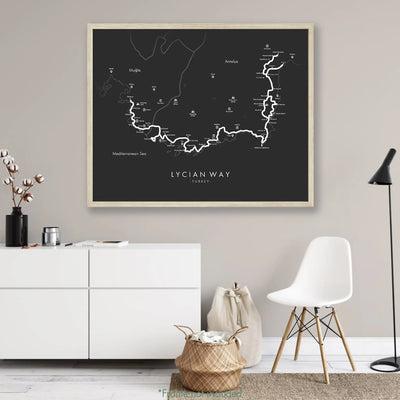 Trail Poster of Lycian Way - Grey Mockup