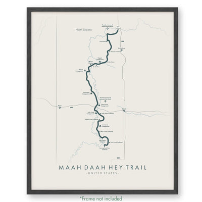 Trail Poster of Maah Daah Hey Trail - Beige