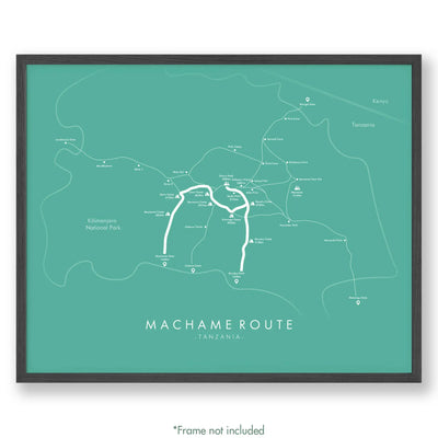 Trail Poster of Machame Route - Teal