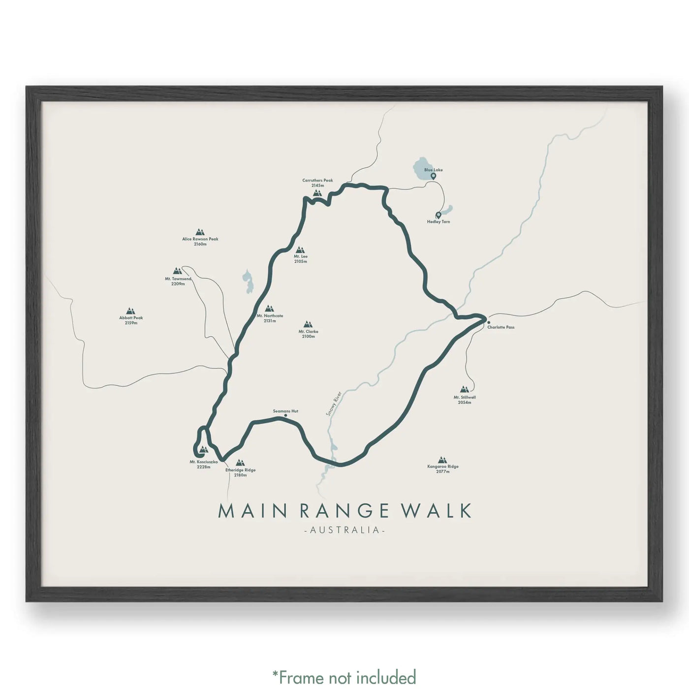 Trail Poster of Main Range Walk - Beige