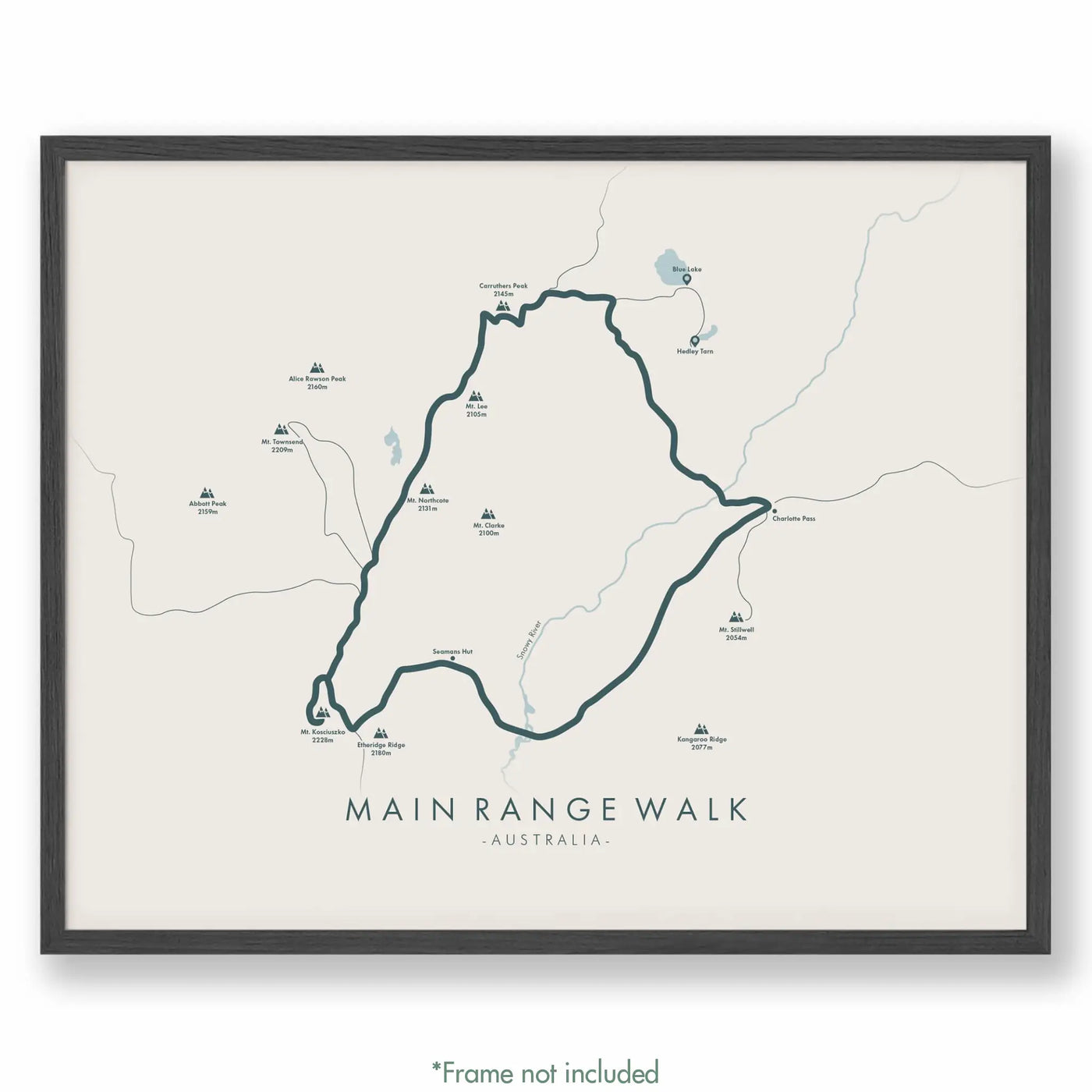 Trail Poster of Main Range Walk - Beige
