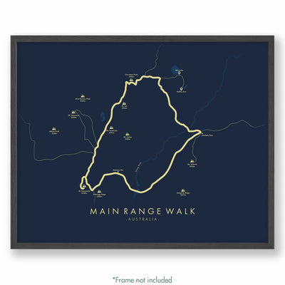 Trail Poster of Main Range Walk - Blue